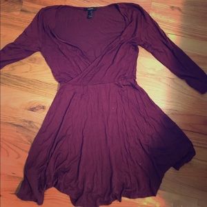 Burgundy forever 21 skater dress